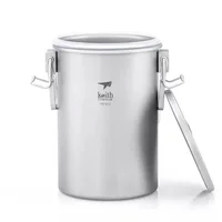 Keith Ti6300 Multifunctional Outdoor Camping Rice Cooker Titanium Pot Set Hiking Travel Picnic Cooking Pot 1