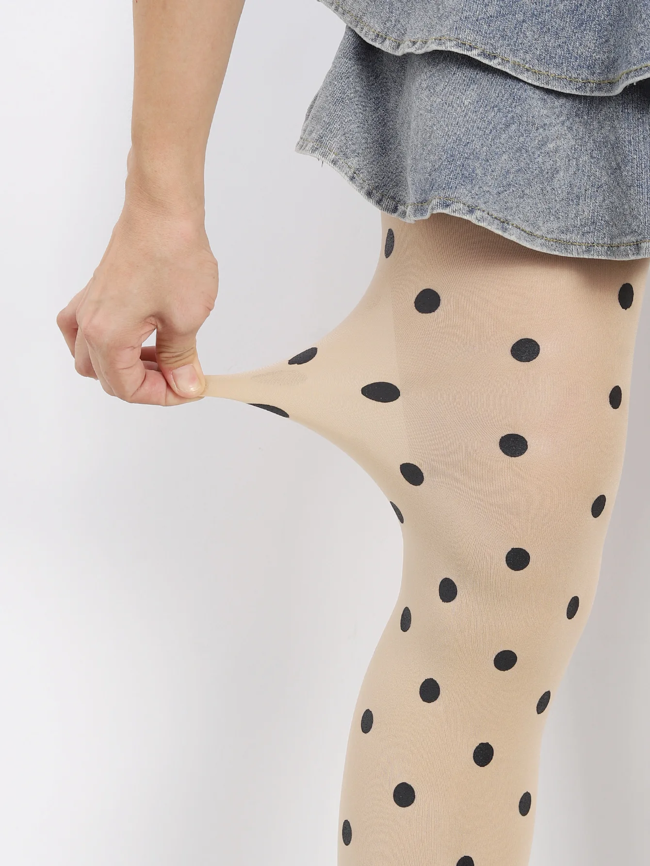 Vintage Dot gemusterte blickdichte Strümpfe Strumpfhosen seidige Fußstrumpfhosen für Frauen Strumpfhosen japanische JK Girl Dot seidige Strümpfe – Detail 12