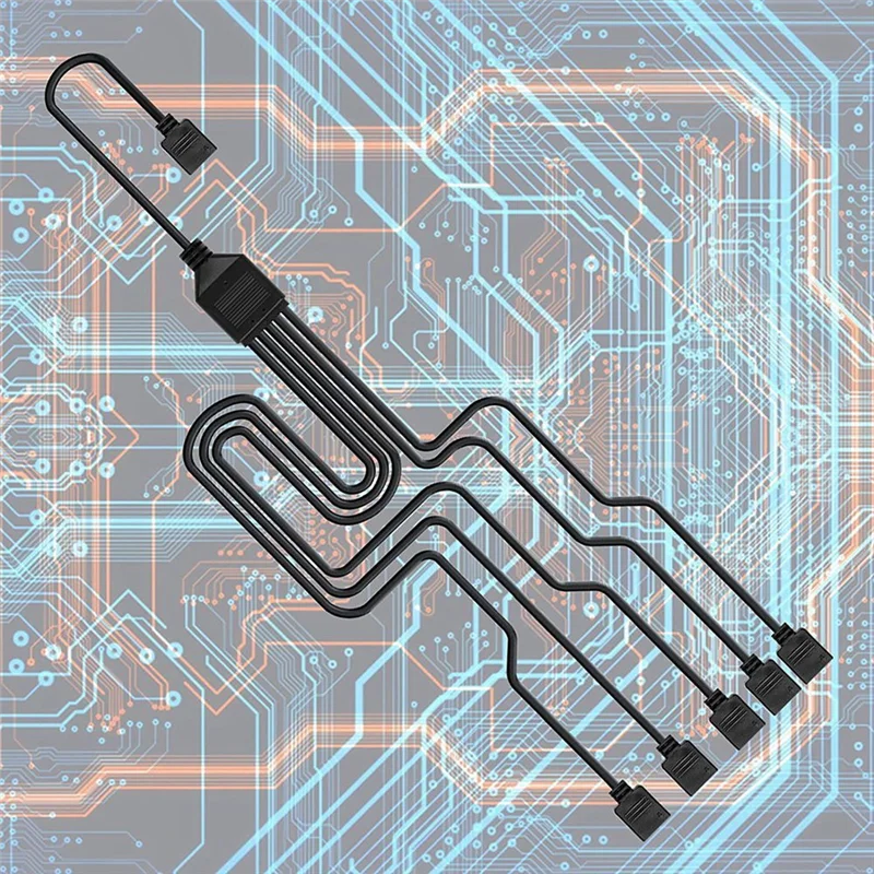 선풍기 RGB 분배기 어댑터 케이블 마더보드 익스텐션, 컴퓨터 하우징 CPU 쿨러용, 5V 3 핀 선풍기 케이블 분배기, 2 개