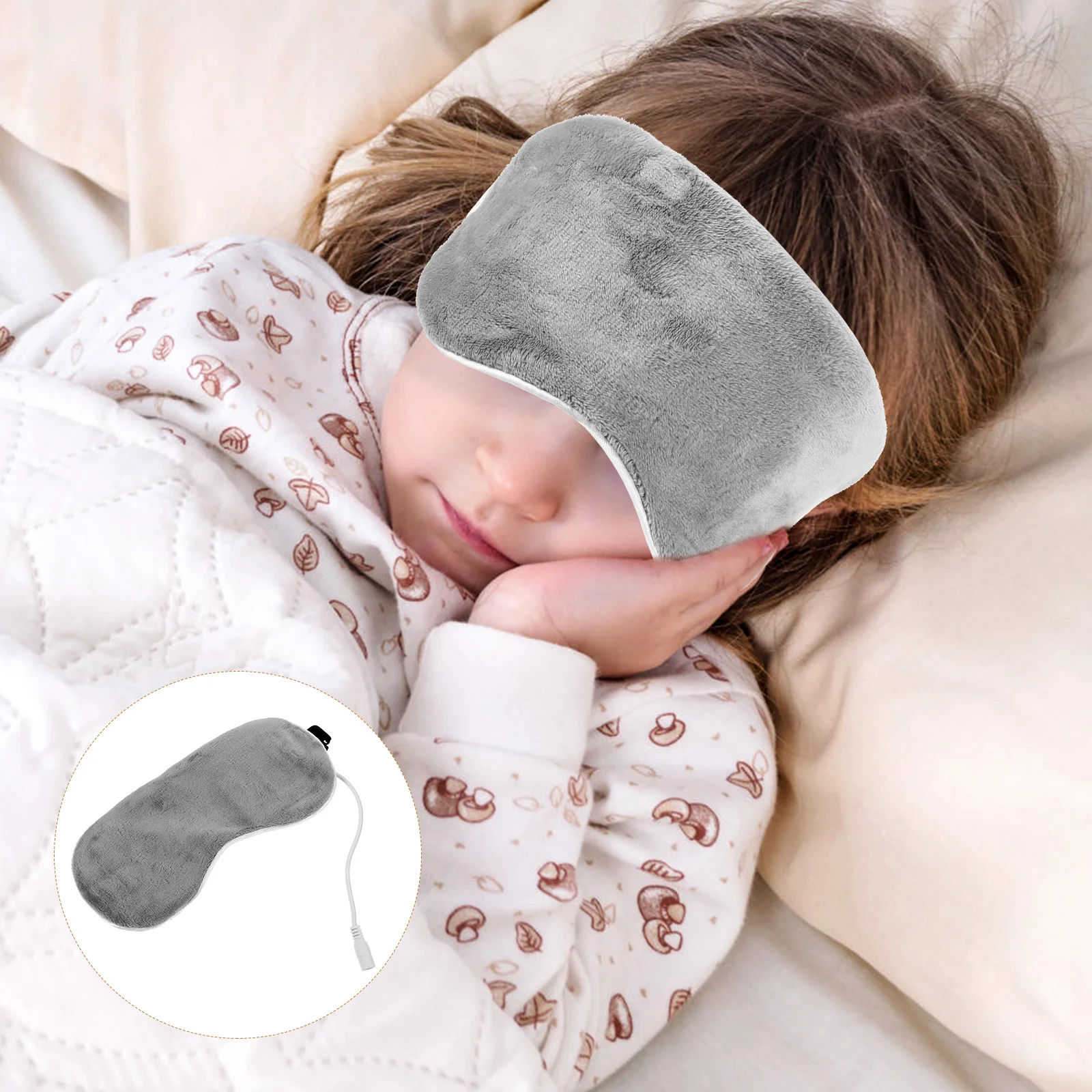 USB Eye Mask Heat Compress Blindfold Sleeping Steaming Heated Masks for Dry Eyes Nose Warming Streamer Rechargeable 5