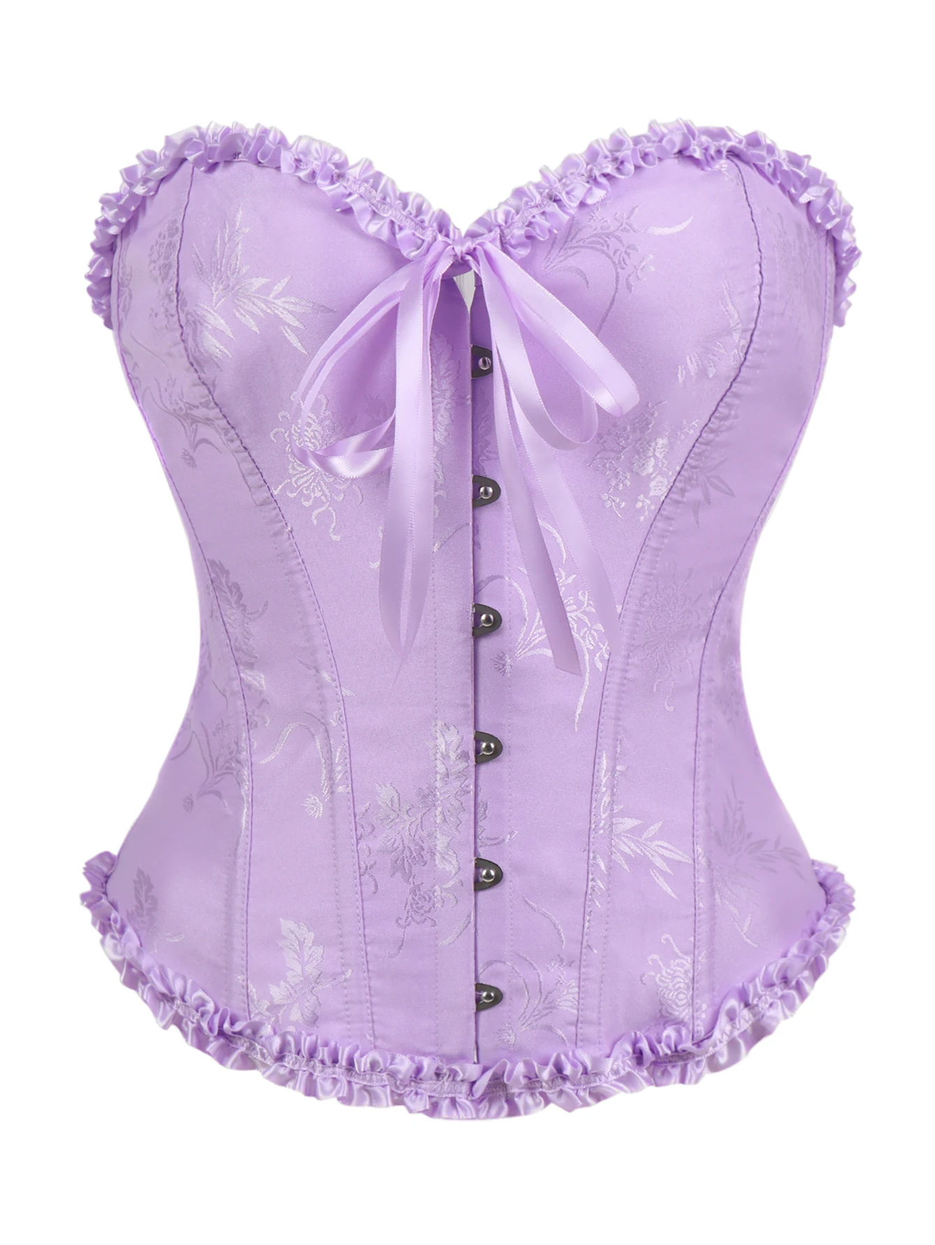 The pleated lace corset is suitable for ladies to wear over it as a court shaping top