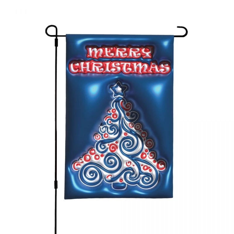 

Garden Flag 3D Inflated Christmas Outside Linen Decoration Banner Decor Floral 31 x 46CM(12in X 18in)