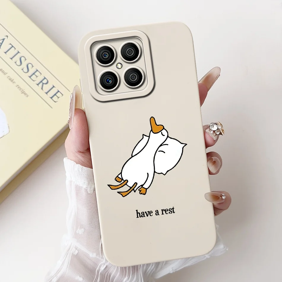Cute Panda Rabbit Cartoon Soft Silicone Shockproof Phone Case for For Honor X8