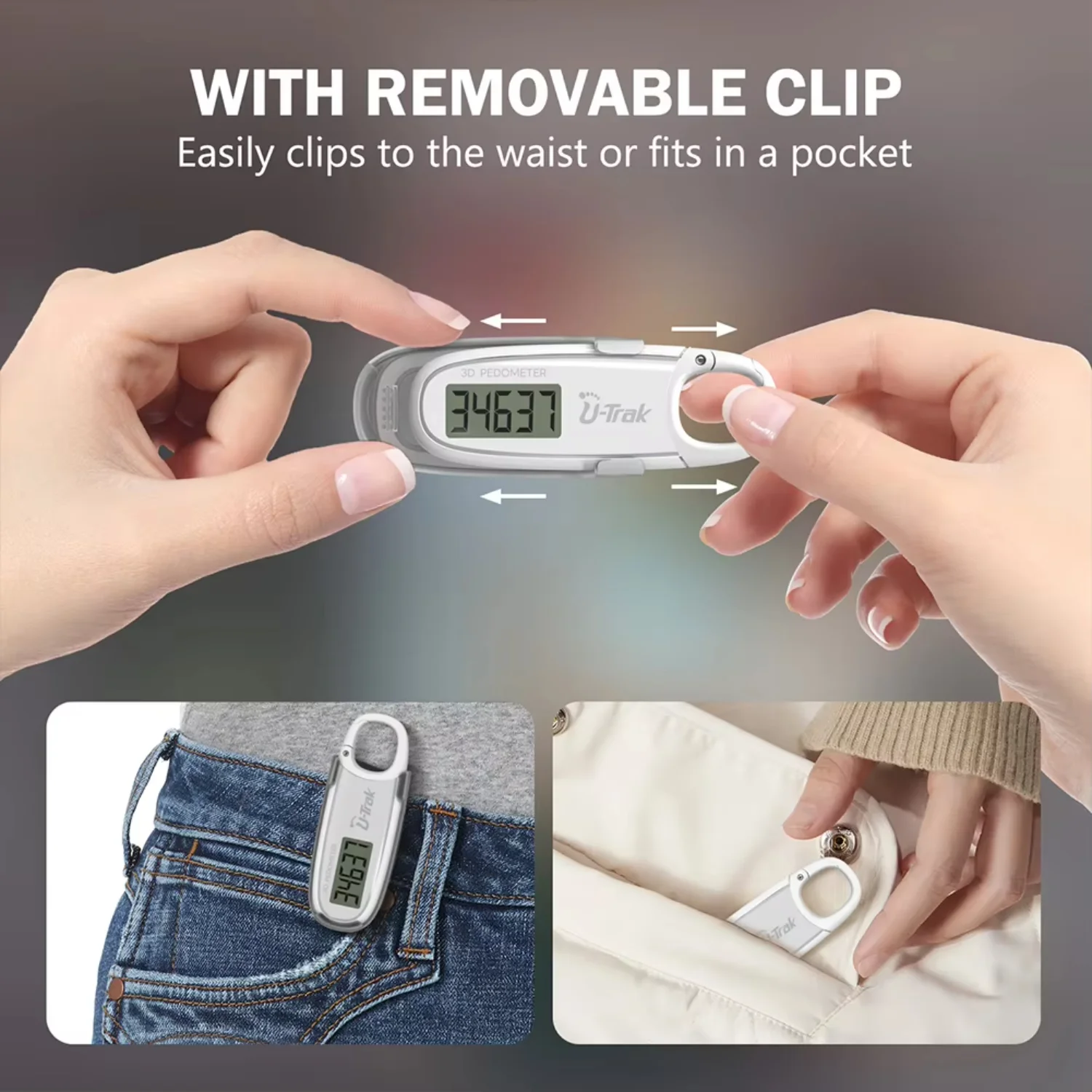 Walking 3D Pedometer Step Counter Large Electronic Pedometer LCD Display Simple Step Tracker Outdoor Sports