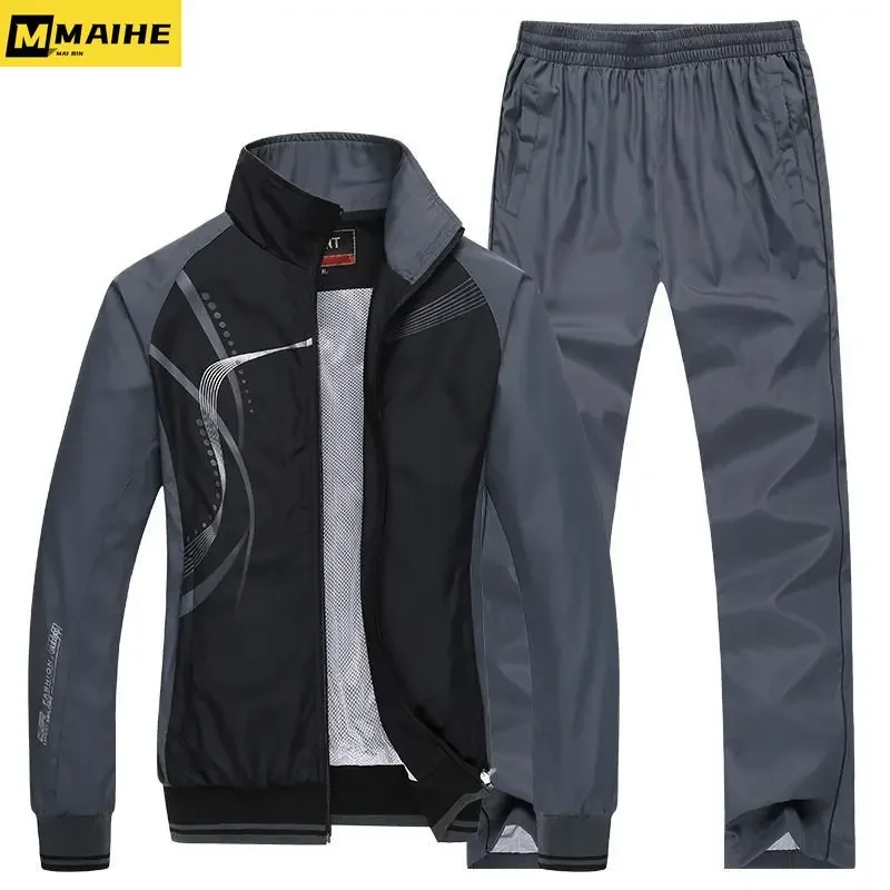 Men's Sportswear New Spring Autumn Tracksuit  High Quality Sets  Jacket+Pant Sweatsuit Male Fashion Print Clothing Size L-5XL