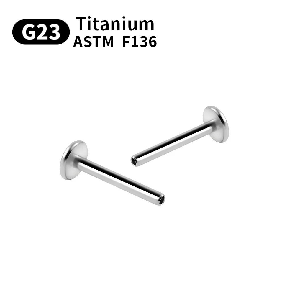 10/50pce14G 16G 20G Labret Lip Piercing Ring Earring Base Lip Body Jewelry Plug-in Base G23 ASTM F136 Titanium Wholesale 4