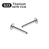 10/50pce14G 16G 20G Labret Lip Piercing Ring Earring Base Lip Body Jewelry Plug-in Base G23 ASTM F136 Titanium Wholesale 4