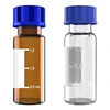 100 PCS 2Ml HPLC Vials 9-425 Lab Amber Vials With Write-On Spot And Graduations,Screw Cap Amber 1