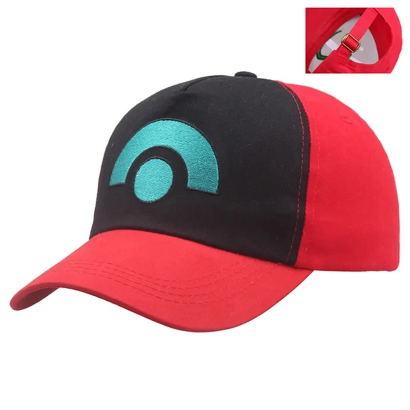 Outdoor Splicing Sun Hat Ash Ketchum Cosplay Embroidery Baseball Cap Pocket Adjustable Snapback Breathable Riding Hats
