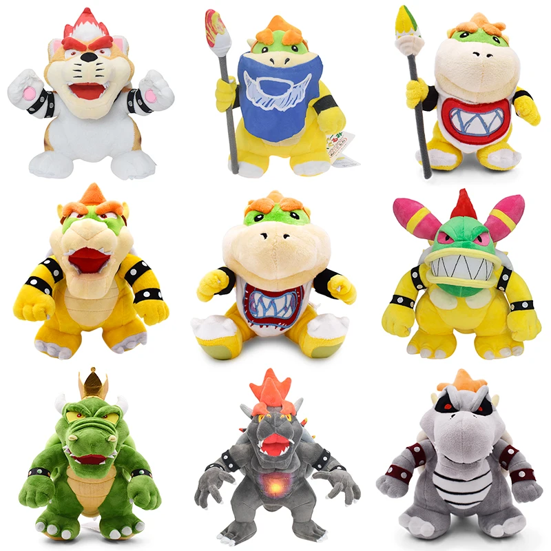 

Mario Bros Bowser JR Plush Toys Koopa Meowser Stuffed Doll Fury Bowser Dragon King K.Rool Anime Peluches Dolls Halloween Gifts