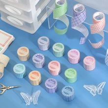 

Plaid Washi Tape Birthday Gift Package Tape DIY Stationery Decorative Sticker Portable Adhesive Hand Account Tape