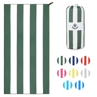 Striped microfiber beach towel with bright colors, super absorbent and soft, fast dry and ultra light, for camping 1