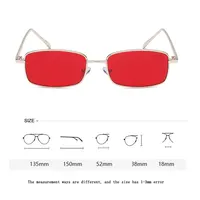 Lunettes de soleil rectangulaires pour hommes et femmes, petites lunettes de soleil de conduite carrées Vintage, marque de luxe, monture métallique 6