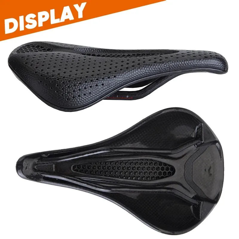 Bicycle saddle BUCKLOS 3D Printed Carbon Saddle MTB Road Bike Seat For Bicycle Hollow Light Weight Bike Seat Cushion Accessories