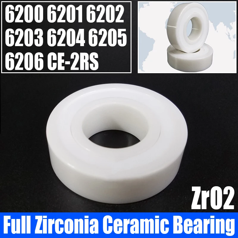 

1PCS Full ZrO2 Zirconia Ceramic Bearing Double Sided Sealed Zirconia Bearing 6200 6201 6202 6203 6204 6205 6206CE-2RS