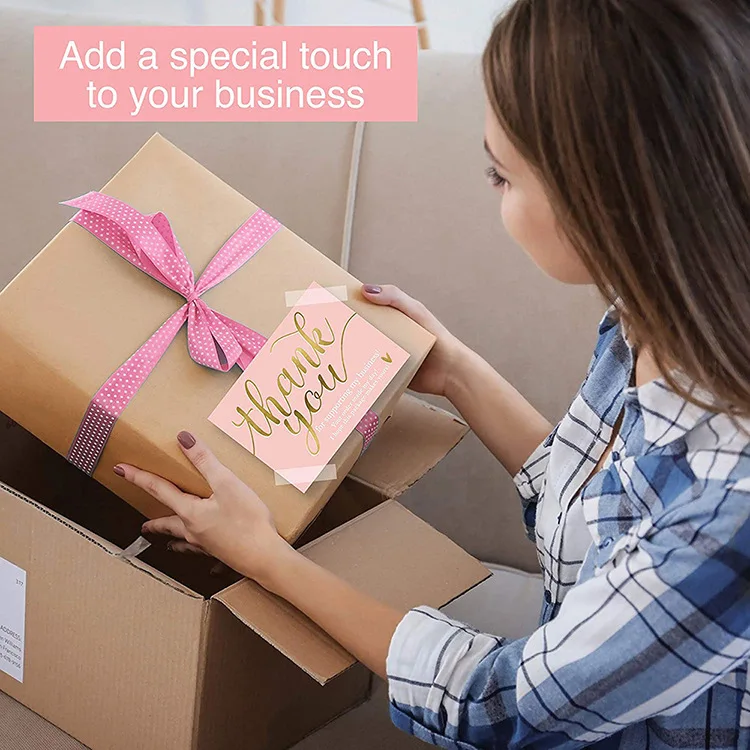 30-500Pcs Greeting Tags Thank You For Your Order Kraft Paper Card Shop Gift Decoration Sticker Wedding Small Business Invitation