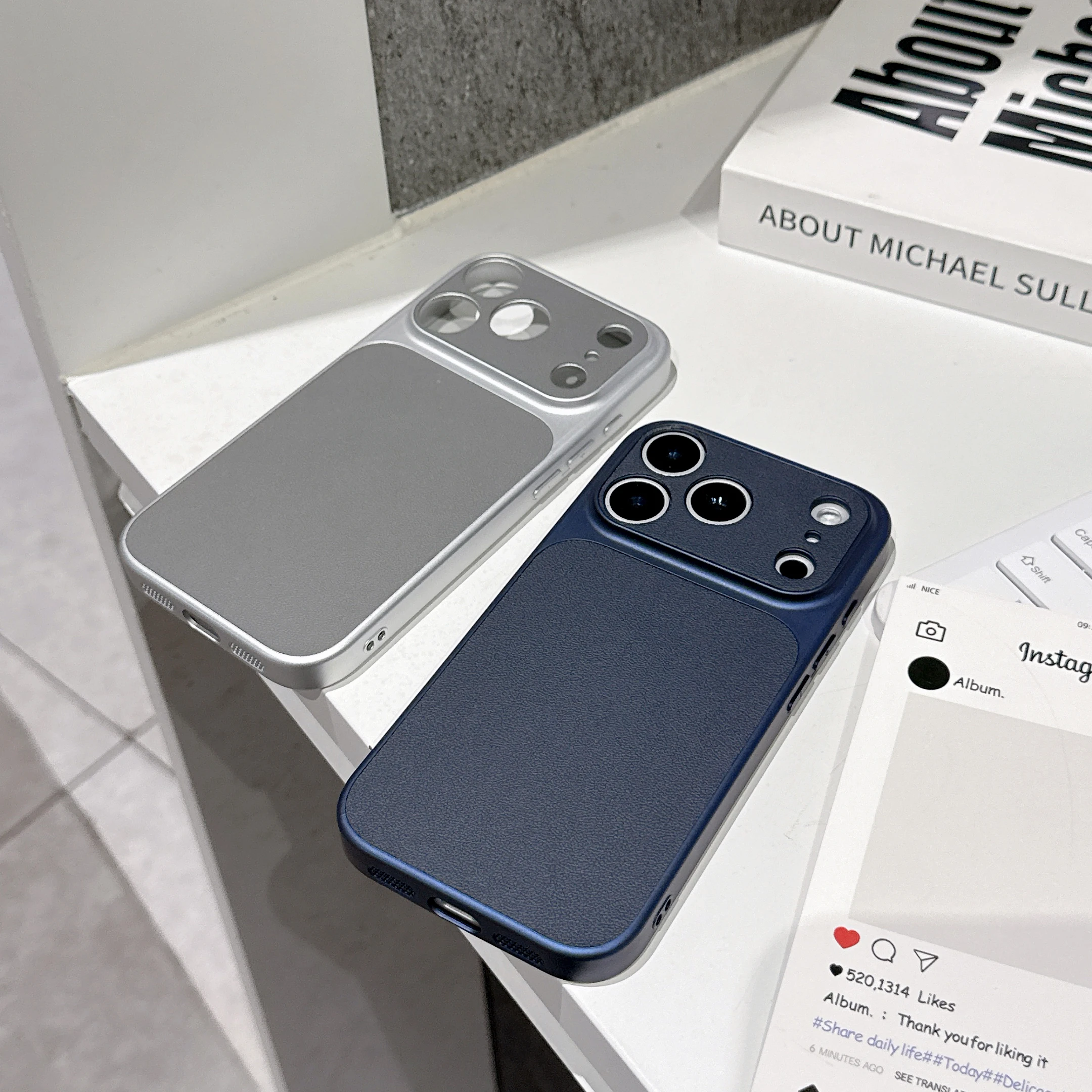 Elegant Leather Window Phone Case with Matte Soft Bumper and Shockproof Protection
