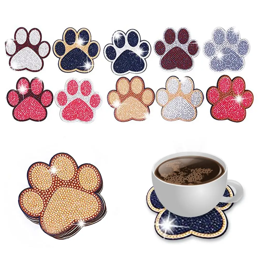 Posavasos para pintura de diamant, mantel con soporte para tante, manualidad artísticas, patrón de letras, 8 piezas - AliExprs