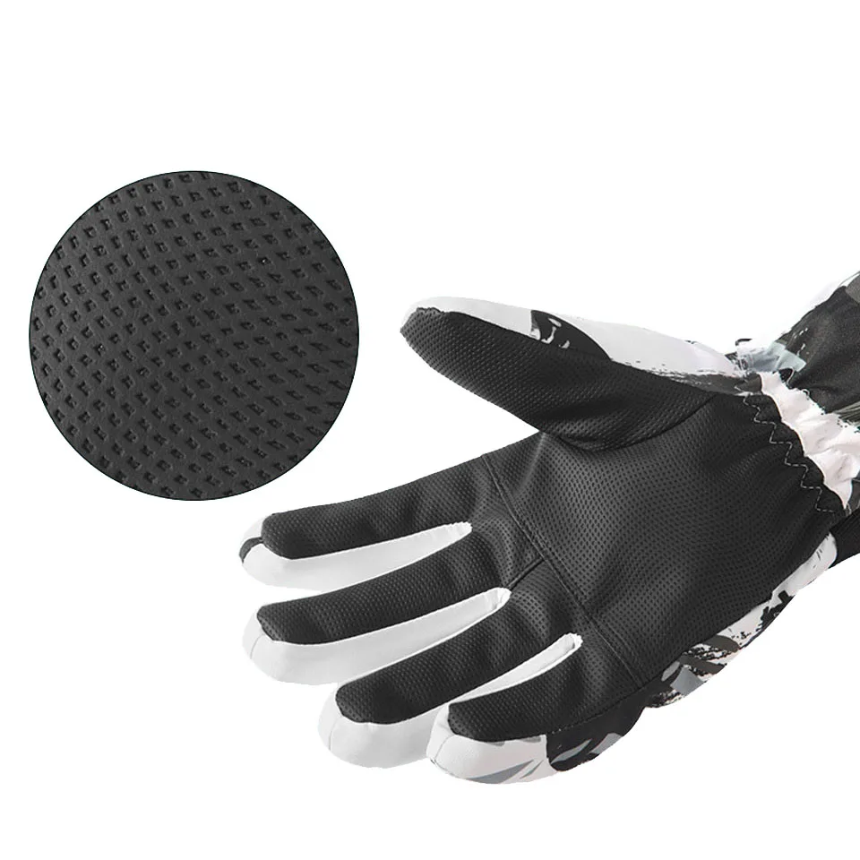 Winter Snowboard Ski Gloves PU Leather Non-slip Touch Screen Waterproof Motorcycle Cycling Fleece Warm Snow Gloves Unisex 4