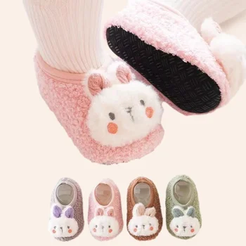 Autumn Winter Baby Slippers Toddler Plush Floor Sock Shoes Children Soft Sole Walking Shoes Indoor Home Anti-slip Kids Shoes 1