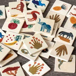 Wooden Memory Matching Game - 32 Piece Educational Toy Set (Memory card)