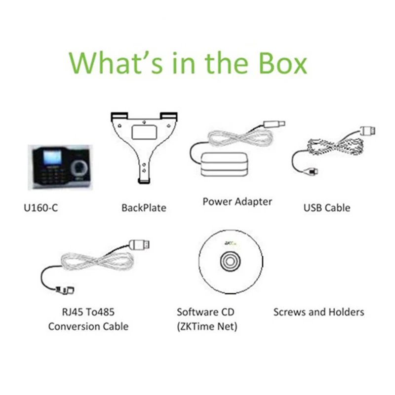 U160 TCP/IP network fingerprint recognition attendance machine, clock in and clock out time recorder, optional RFID card, IC car