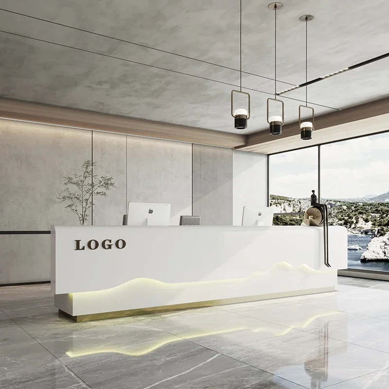Aesthetic Salon Reception Counter Beauty Storage Help Desk Office Furniture for Companies Customer Center Front Restaurant Bank