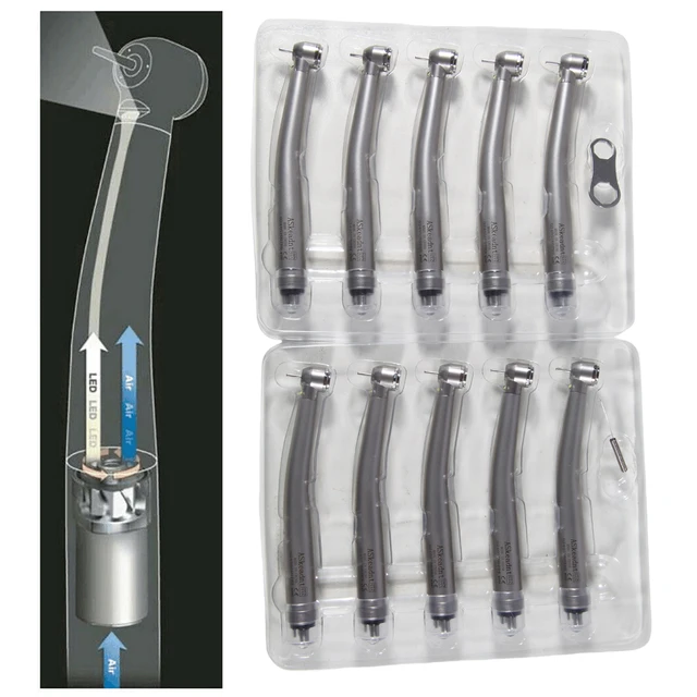 thumbnail image 2 of POPDENT Dental High-Speed Handpiece - NSK Style Push Button Turbine For E-generator, No-LED Or LED Options, 2/4 Hole Air Driven | Model A7-13867 2 of 11