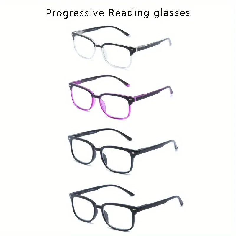 

TR Frame Progressive Lens Multi-focal Blue Light Blocking Presbyopia, Unisex Men Women Corrective Eyeglasses, Reading Glasses