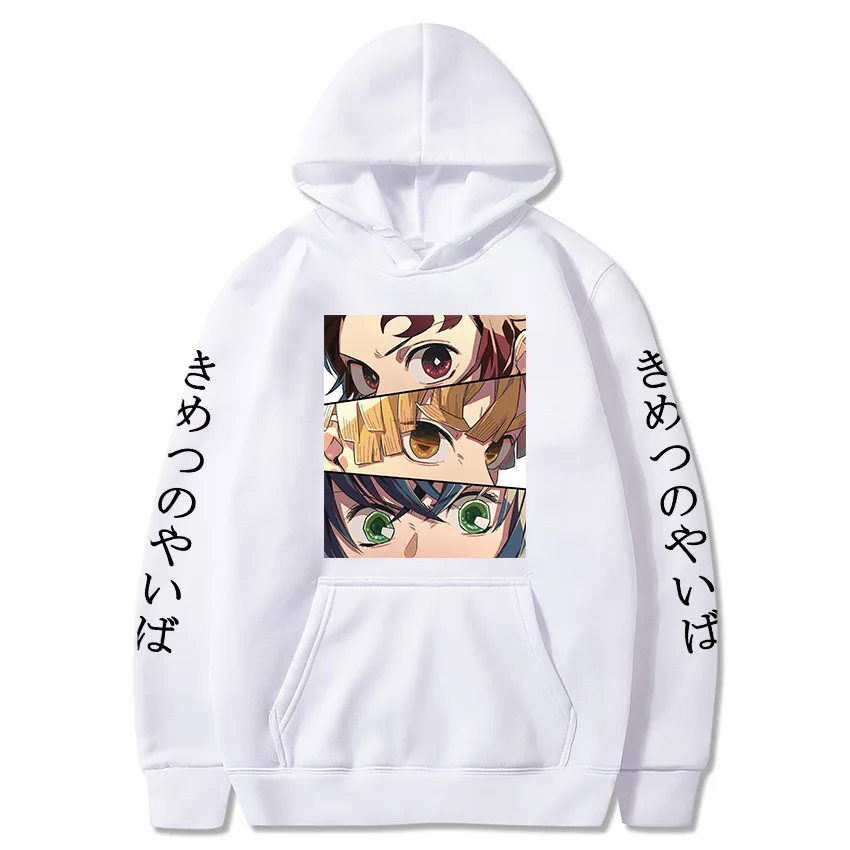 Demon Slayer Tanjiro Eye Hoodie Men Women's Fashion Oversized Sweatshirt Kids Hip Hop Boys Girl Clothes Anime Women Sweat Jacket