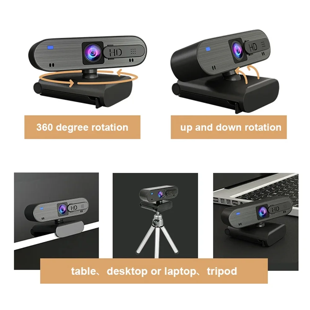 Webcam 1080P USB With Microphone For PC Computer Laptop Stream Video Mini Camera With Cover