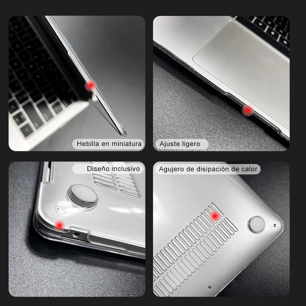 Funda de portátil para Macbook Air 13 A2337 2020 A2338 M1 Chip Pro 13 2022 M2 Air 13,6 M2 para Macbook Pro 14 funda M4 2023 M3 Pro 16 - Imagen 3