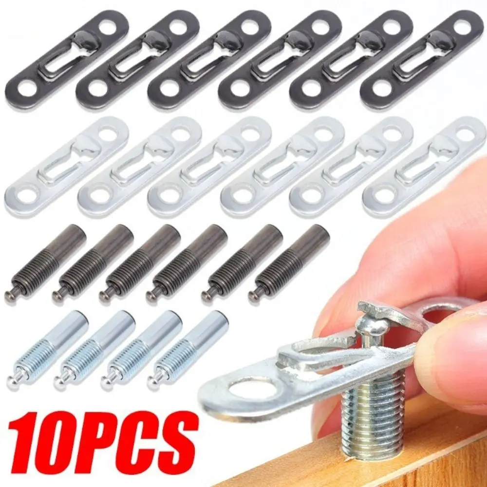 Concealed Installation Wardrobe Sliding Buckle 5Sets Two-in-one Hardware Tools Furniture Invisible Connectors Elastic Invisible wardrobe sliding buckle