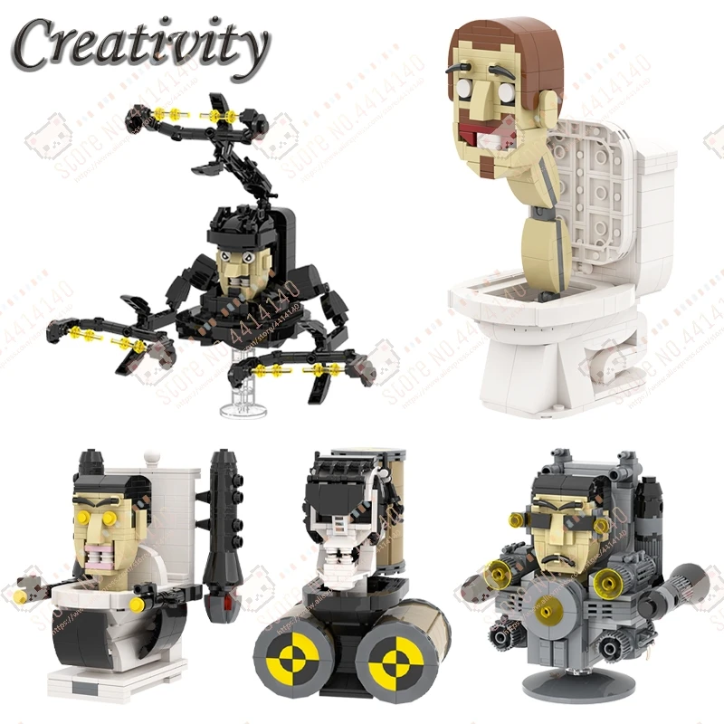 Creative Series MOC Game Character Decoration Building Blocks DIY Toilet Man Series Action Figures Models Assembly Toys For Kids
