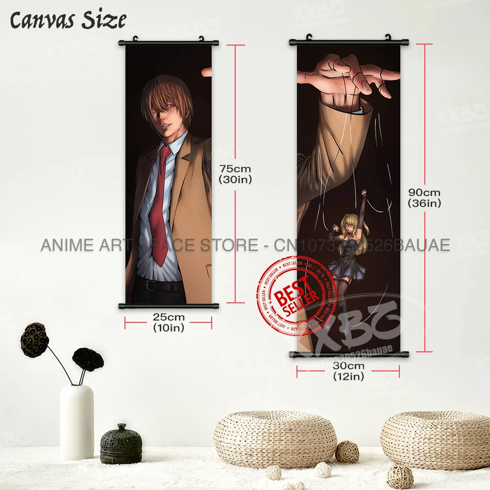 Death Note Anime Nostalgia Hanging Poster - Home Decoration Wall Art Mural Featuring Yagami Light and Ryuk