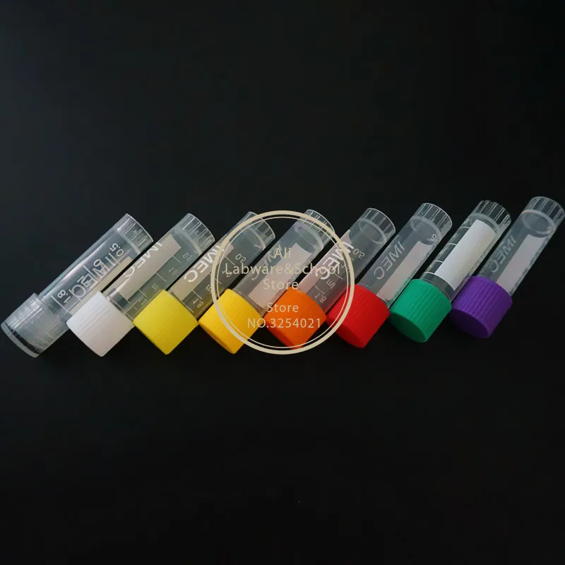 24/50Pcs 1.8ml(2ml) Cryovial Plastic Test Tubes Cryo Vial Freezing Tube Cold Storage Tube With Gasket plastic test tubes centrifuge tube
