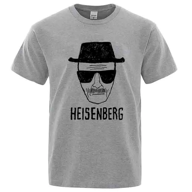 Herrenmode, lässig, hochwertig, kurzärmelig, Baumwollmischung, locker sitzend, Heisenberg-bedrucktes T-Shirt, lässiges Herren-T-Shirt, coole Sommer-Tops für Herren