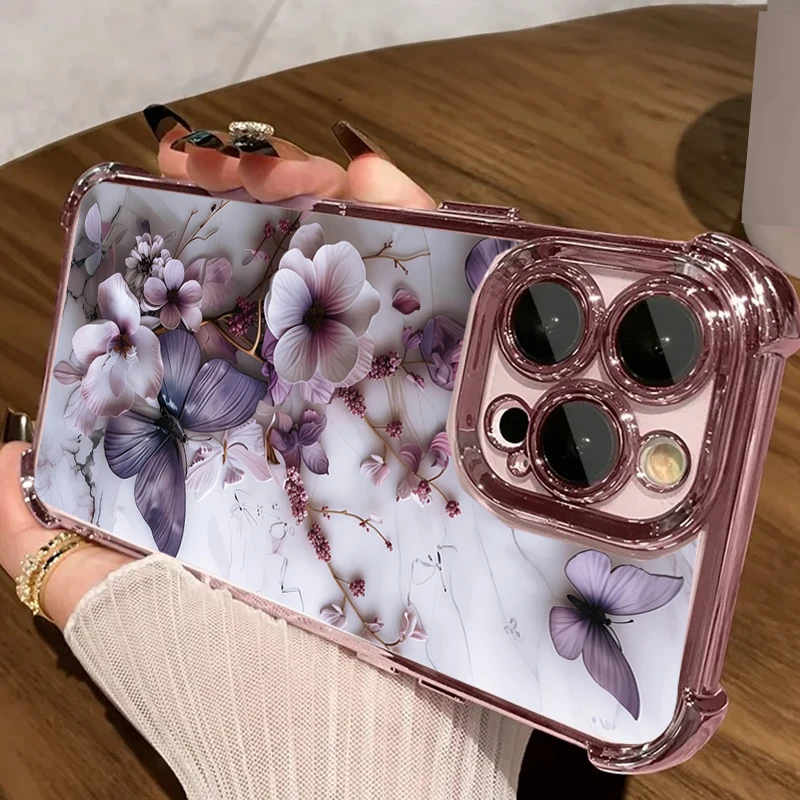 Butterfly Shockproof Fashion Plating Phone Case Cover