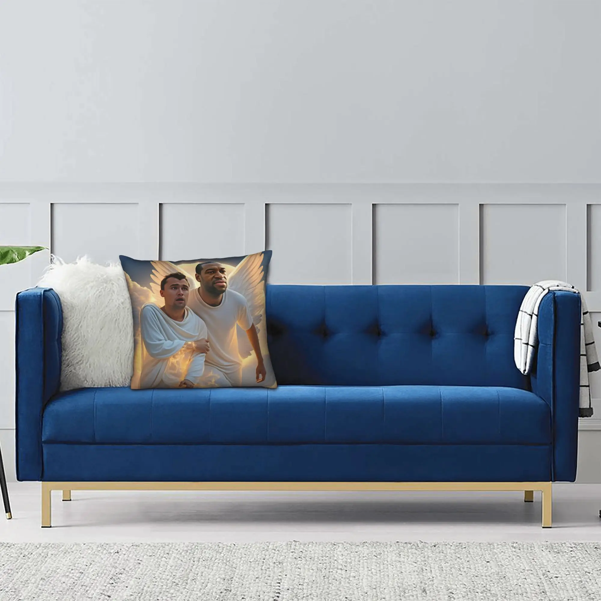 Charlie Kirk & George Floyd Kissenbezug, bequemer Kissenbezug für Couch, Sofa, Schlafzimmer, niedlicher, lustiger Kissenbezug – Detail 9