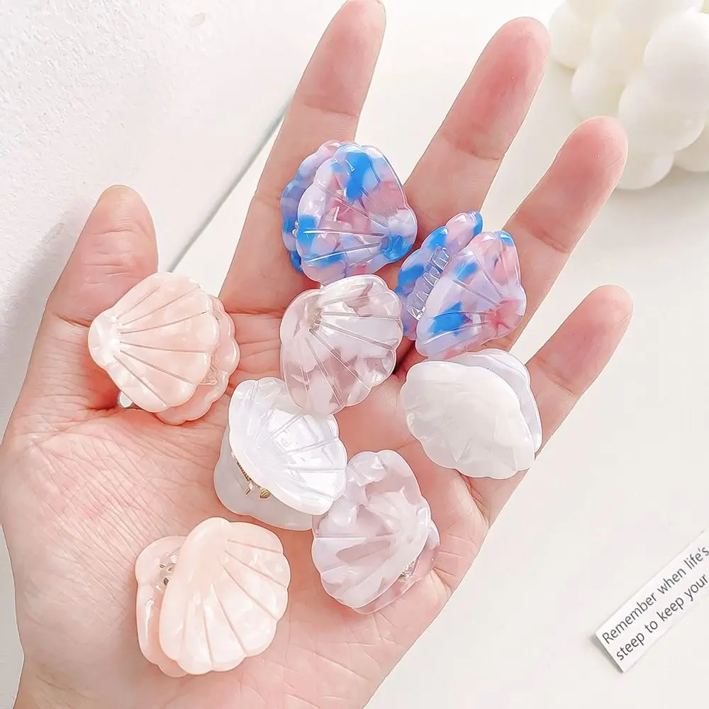 Creative Acetate Shell Shape Hair Clips Ocean Animal Fan Shape Mini Hairpin Mini Geometric Small Hairgrips Female/Children