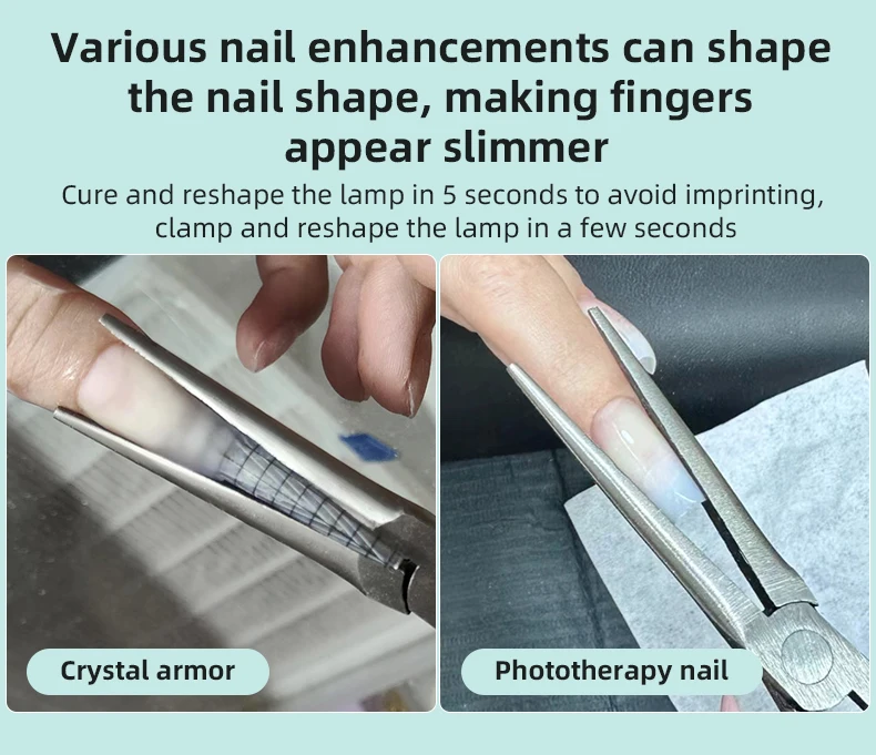 Rosa C-Kurve Nagelverlängerung Formclip Edelstahl Nägel Pincher Schnelles Aufbau Nail Art Shaping Pinzette Nail Art Tools – Detail 3