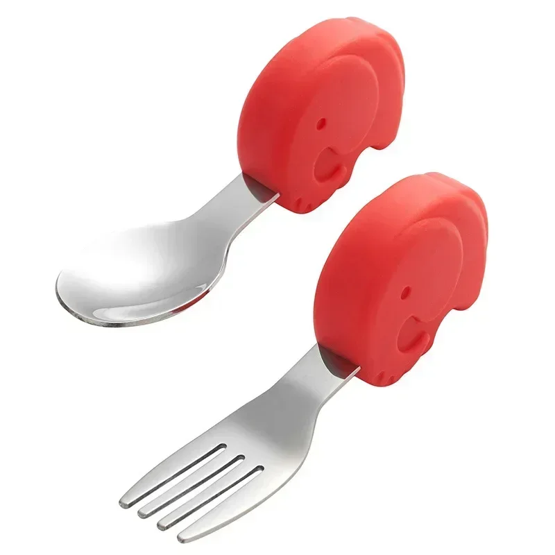 Baby Gadgets Tableware Set Children Utensil Stainless Steel Toddler Dinnerware Cutlery Cartoon Infant Food Feeding Spoon Fork 5