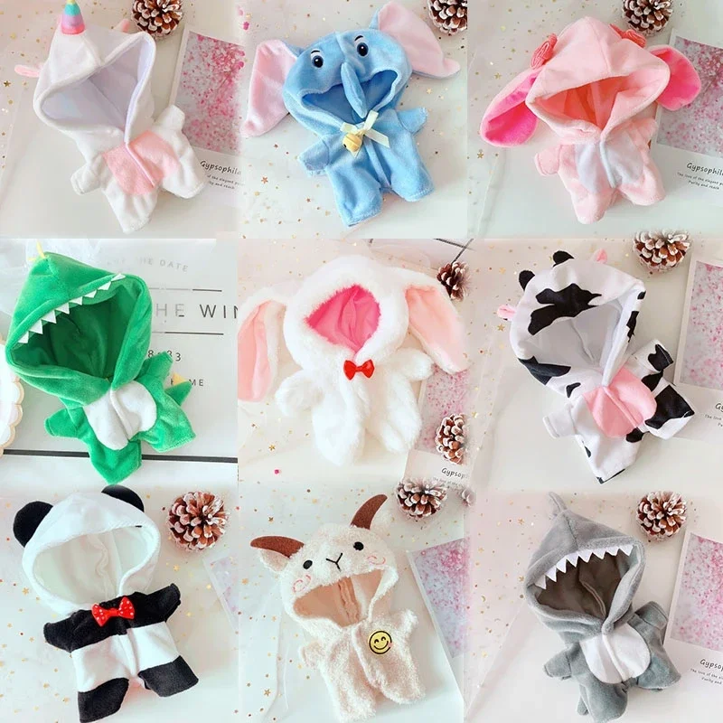 20cm /8 Doll Plush Doll's Clothes Animal one-Piece Garment Suit Pajamas  Toys Dolls Accessories (Shark)