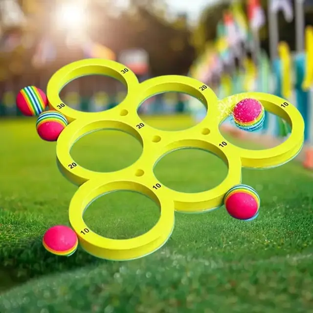 EVA Circle Throw Game: Fun Splash Water Sport with 10 Rainbow Balls 2