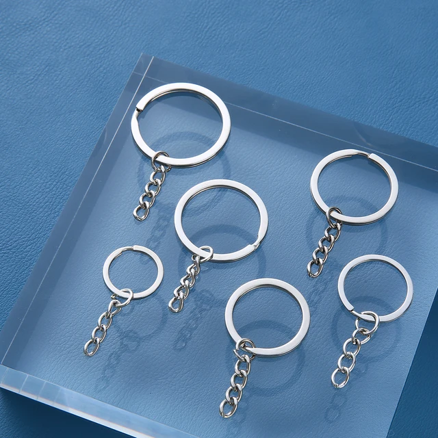 Anneaux Porte-clé 100pcs Silver Keyring Blanks Tone Key Chains - Foto 7