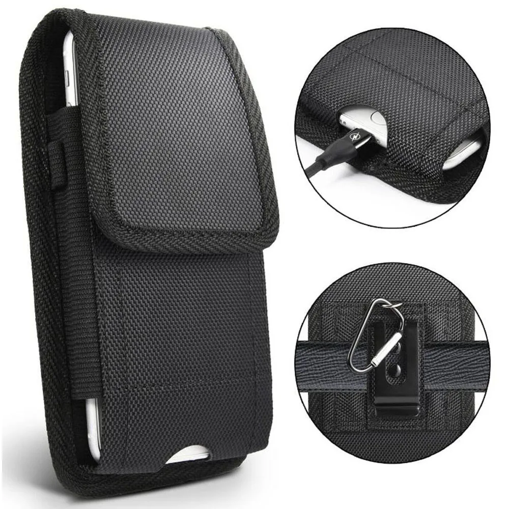 Compact Vertical Waist Bag with Belt Clip and Phone Pouch Wallet Case
