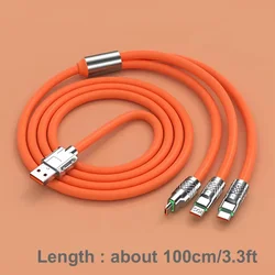 Versatile 3 - in - 1 Multi - Port Charging Cable (3 in 1 100cm 3.3ft)