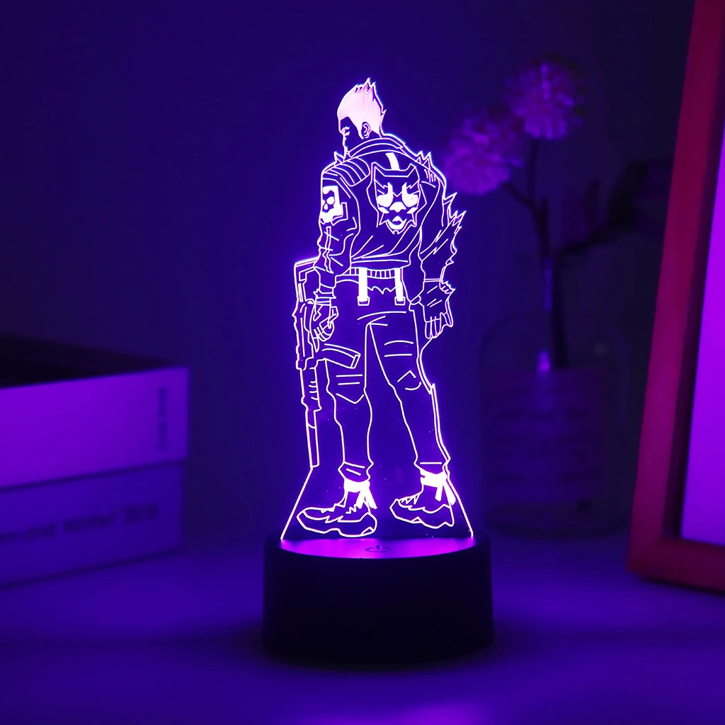 

Hot Gaming Valorant Yoru 3D led Nightlight Omen Viper Figure Colorful Table Lamp For Gamer Game Room Light Decor Dropshipping