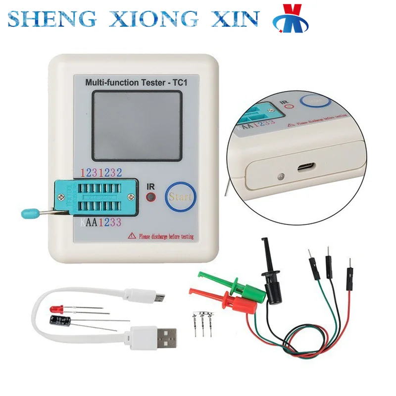 

1pcs LCR-TC Multi-Meter Transistor Tester Plastic Diode Triode Capacitor Resistor Test Meter MOSFET NPN PNP Triac MOS