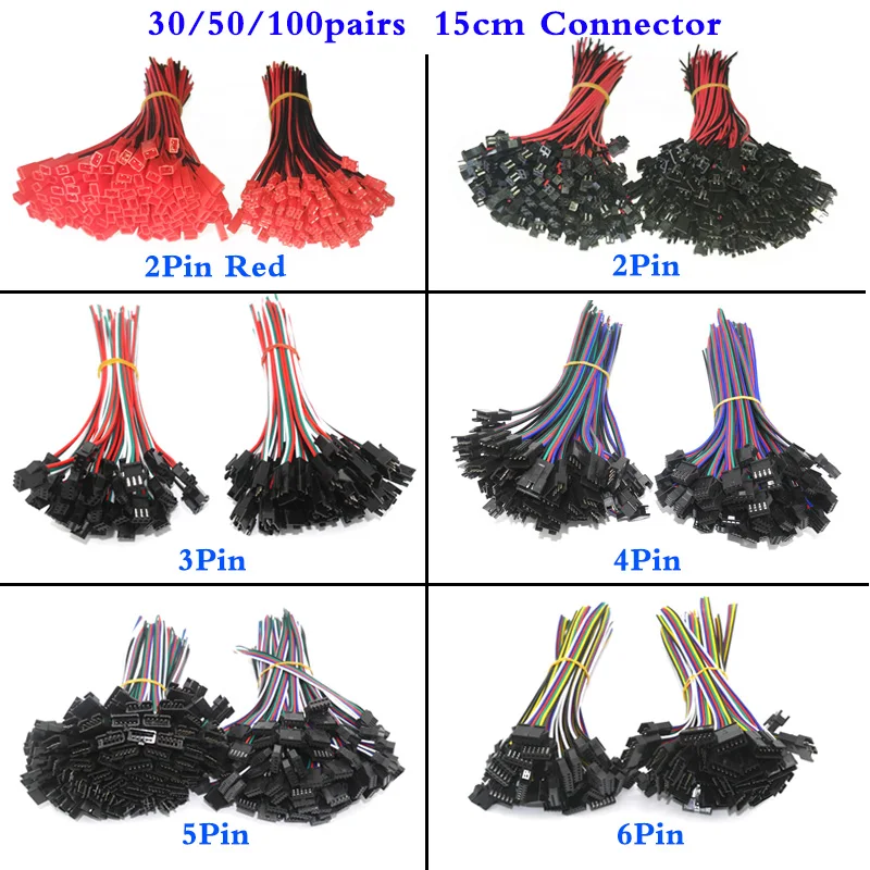 5pin 6pin 15cm jst sm conector rápido